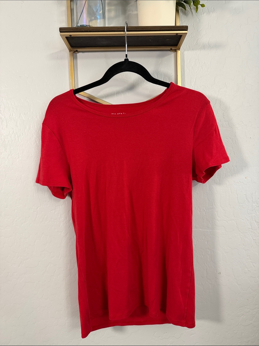 Women’s Red Crew Neck Short Sleeve Shirt